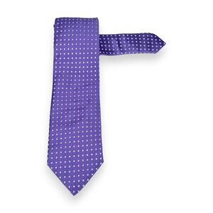 Thomas Pink Mens Silk Tie 57 x 3.5 Purple Polka Dot Quiet Luxury Wedding Office